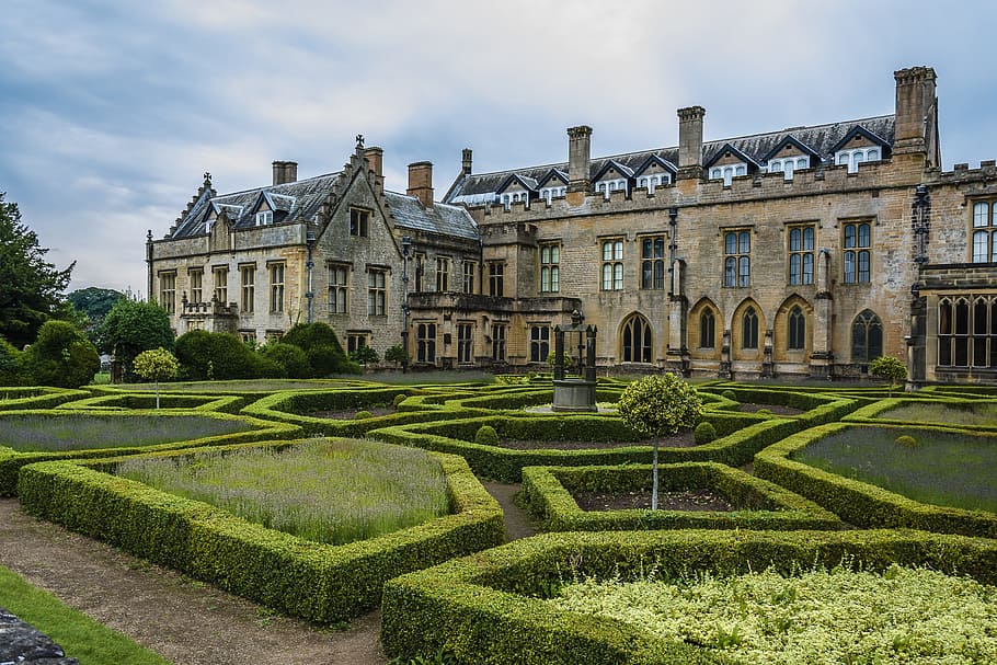 architecture, building, abbey, garden, old, building exterior HD wallpaper