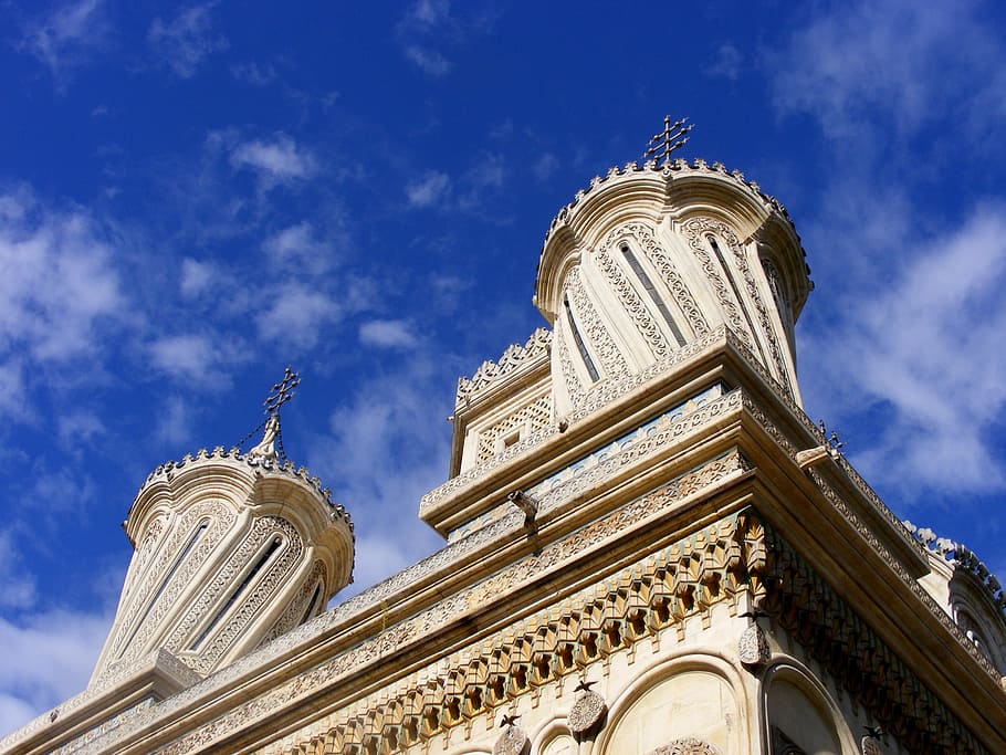 monastery, curtea de arges, legend, building, cathedral, sky HD wallpaper