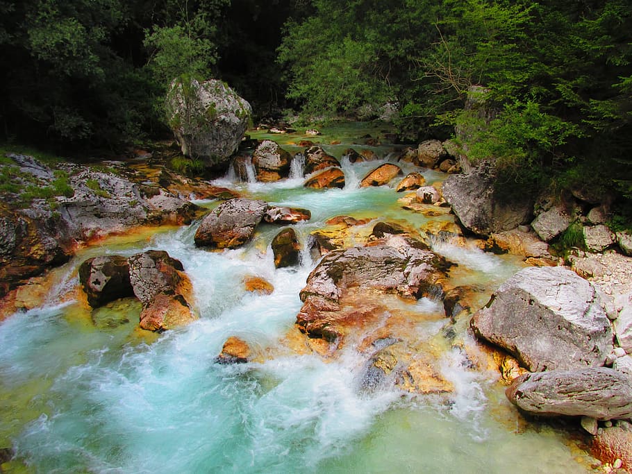 river, water, colors, summer, slovenia, julian alps, stoves HD wallpaper