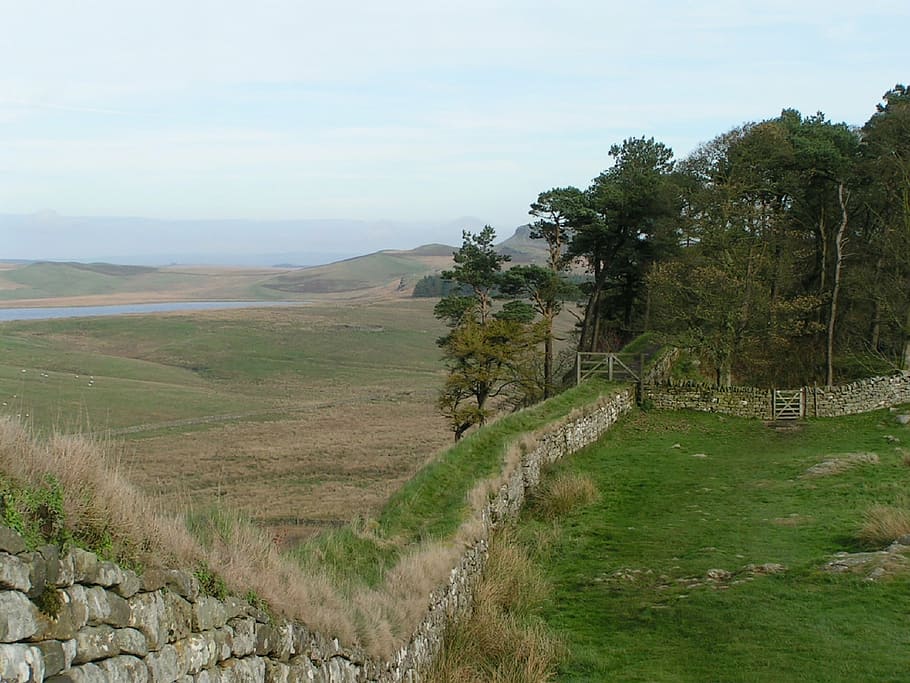 hadrian's wall, england, countryside, northumberland, landscape, HD wallpaper