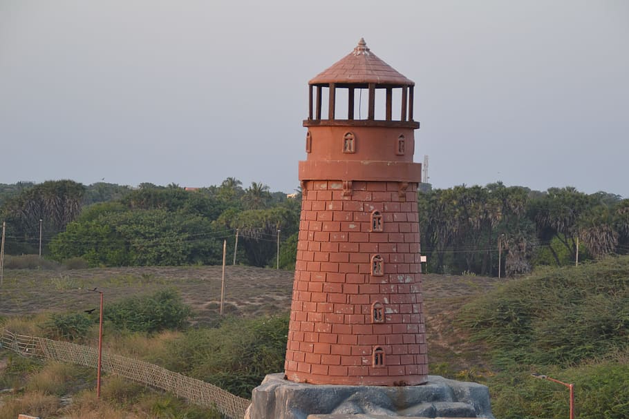 mini light house, sun set, go, built structure, architecture HD wallpaper