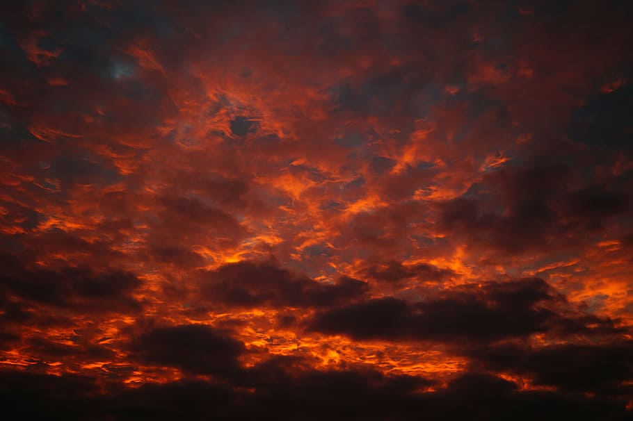 photo of sky during sunset, sunlight, sunbeam, vibrant, cloud HD wallpaper