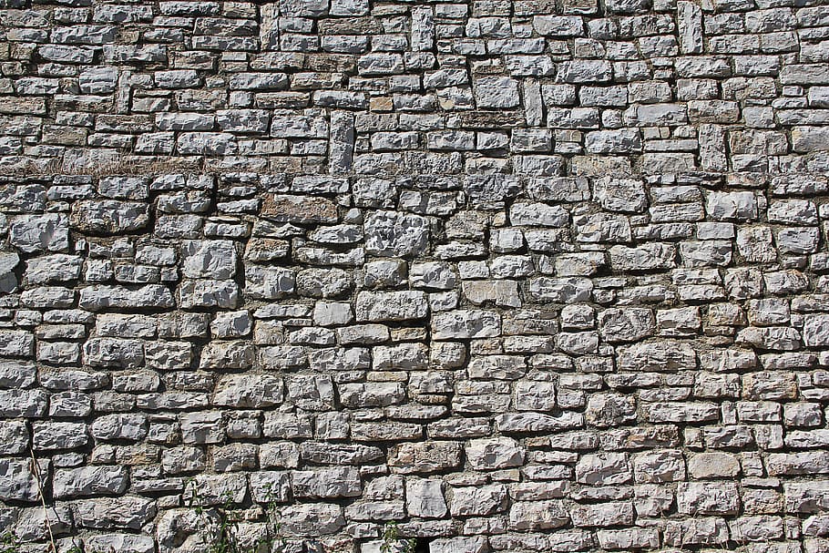 gray concrete bricks, wall, masonry, stones, background, texture HD wallpaper