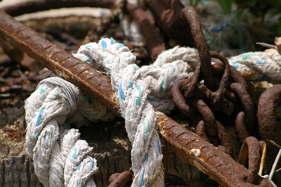 seafaring, anchor, harness lines, rope, holiday, maritime, boot, HD wallpaper