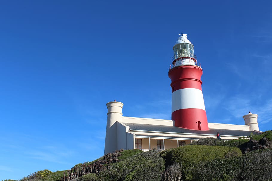 Lighthouse, Cape Agulhus, southern most tip of africa, blue, building exterior, HD wallpaper