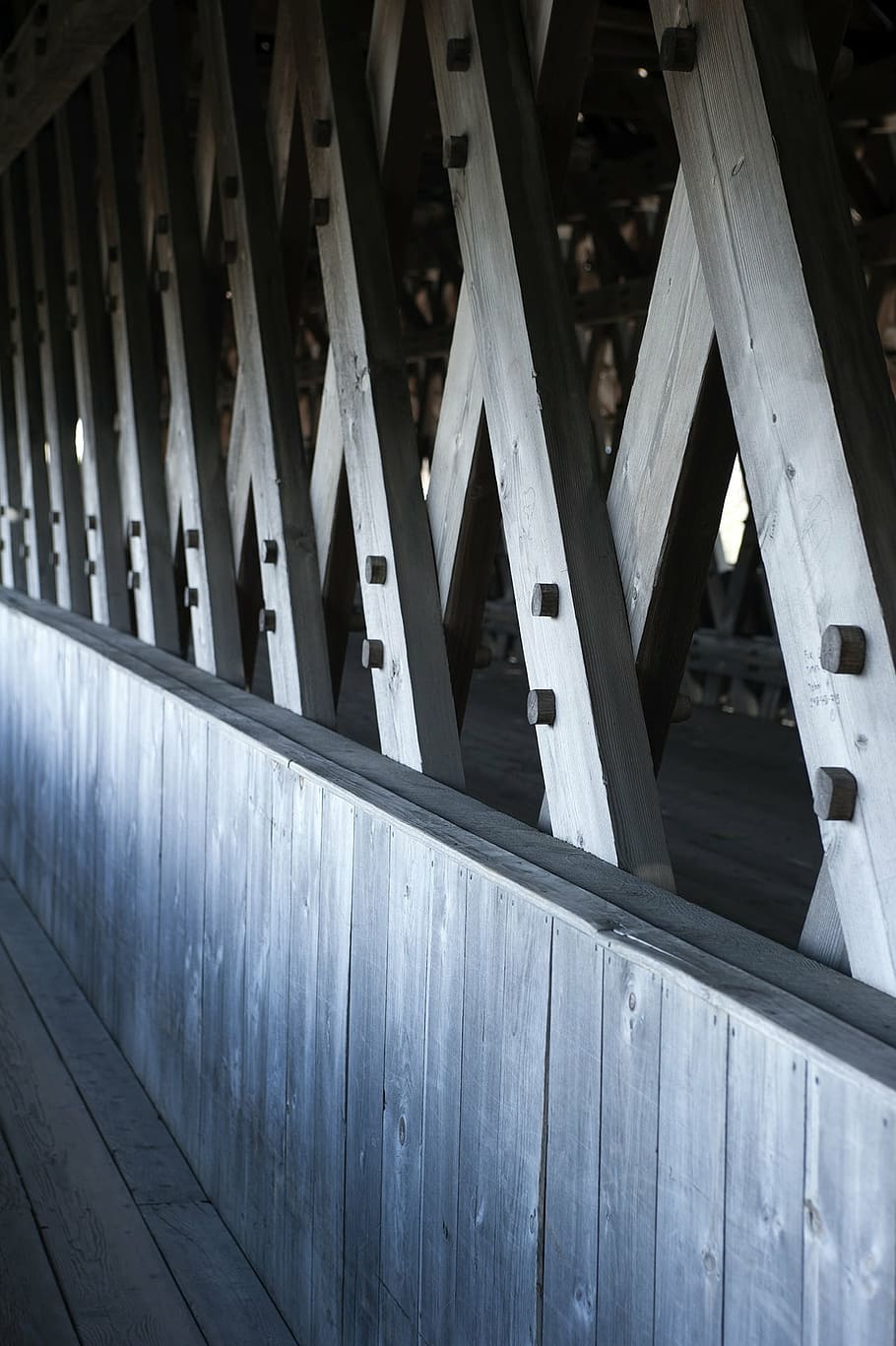 frankenmuth, bridge, wooden, texture, architecture, wood - material, HD wallpaper