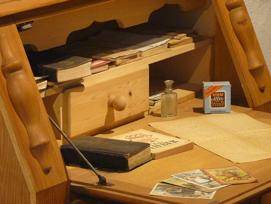 desk, old, paper, nostalgia, arrangement, antique, nostalgic HD wallpaper