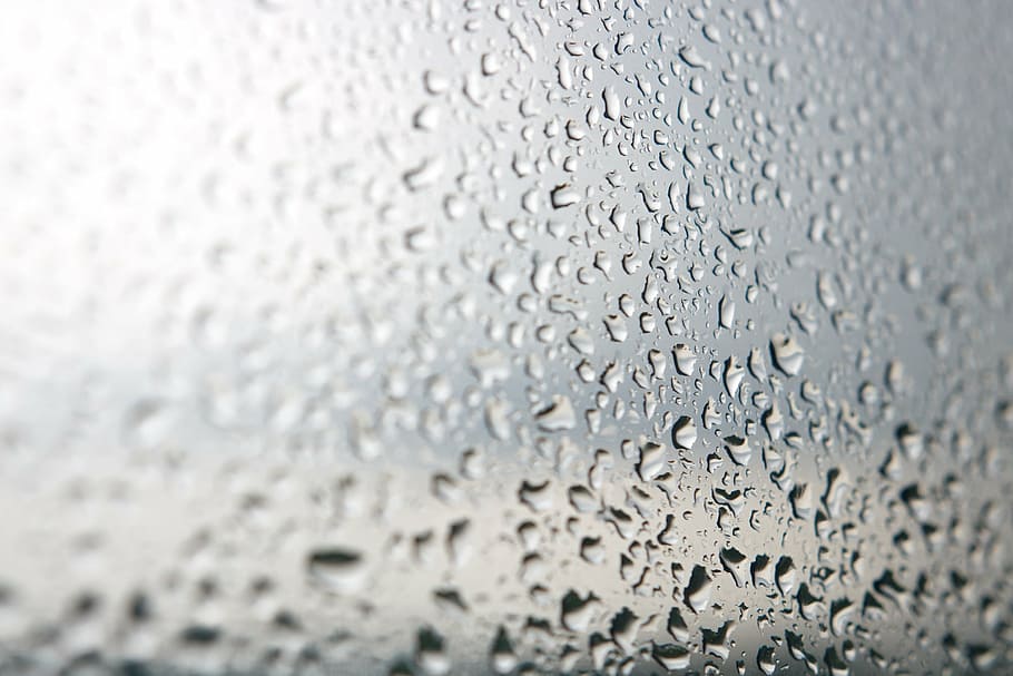 water, drop, glass, rain, fresh, backgrounds, gray, textured HD wallpaper
