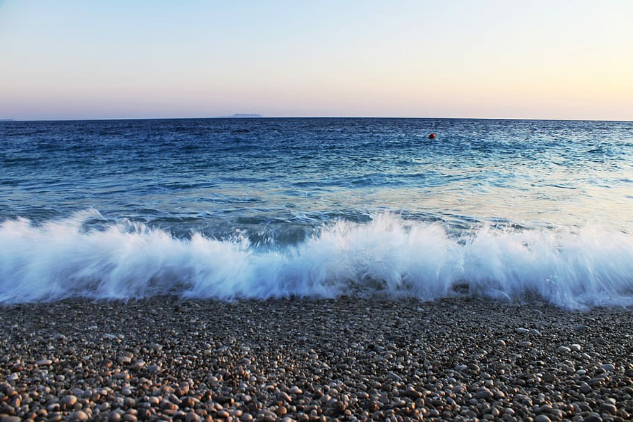 water, sea, beach, surf, nature, horizon, horizon over water HD wallpaper