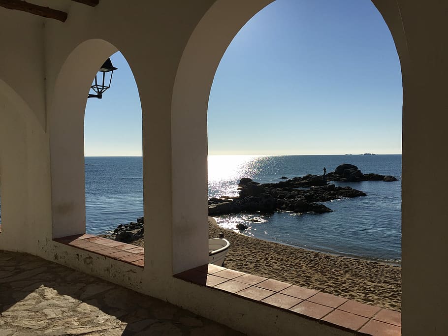 sea, costa, water, arch, sky, horizon, horizon over water, scenics - nature HD wallpaper
