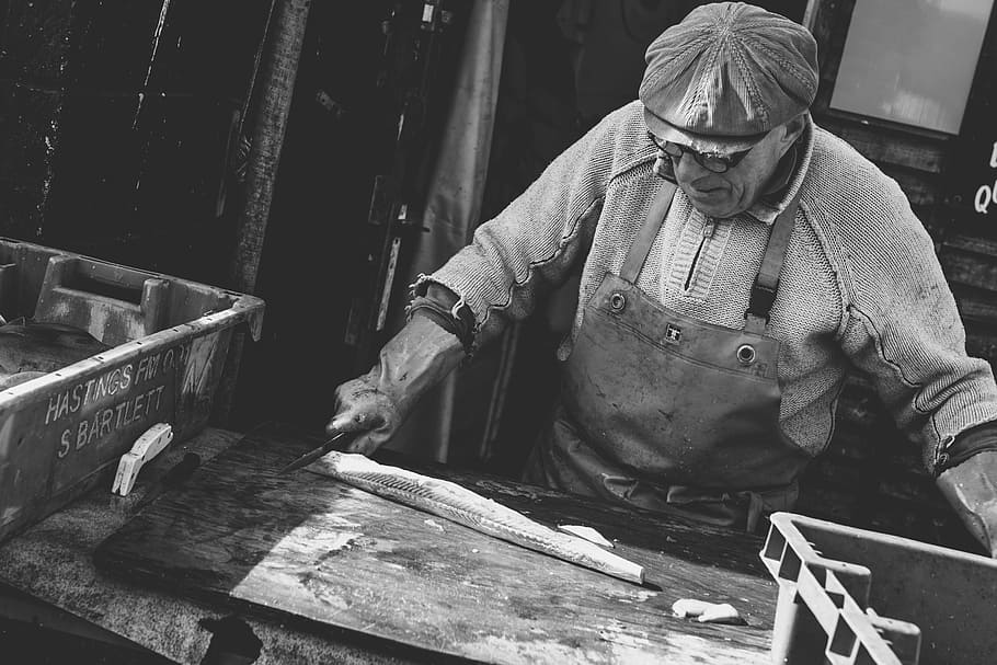 people, man, labor, work, black and white, one person, real people HD wallpaper