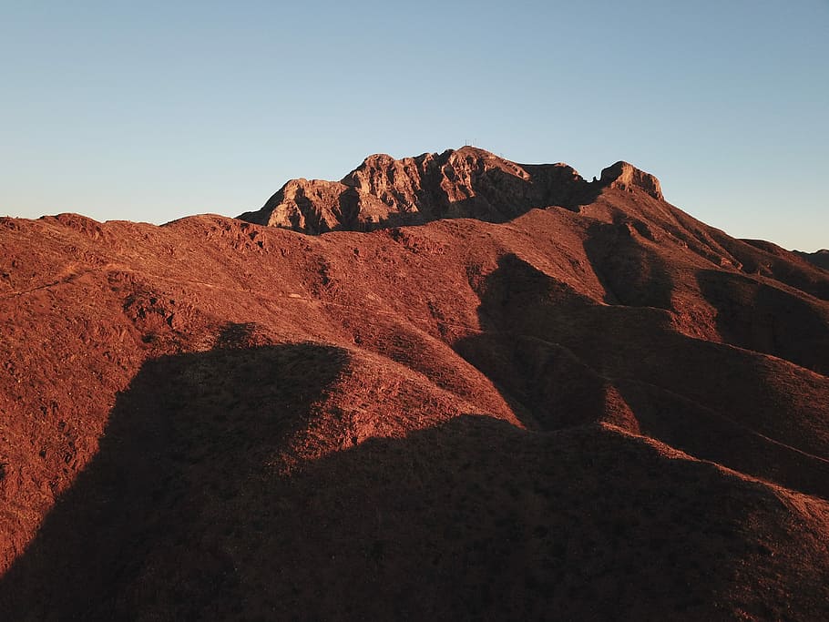 dessert mountain, landscape photography of mountains, shadow HD wallpaper