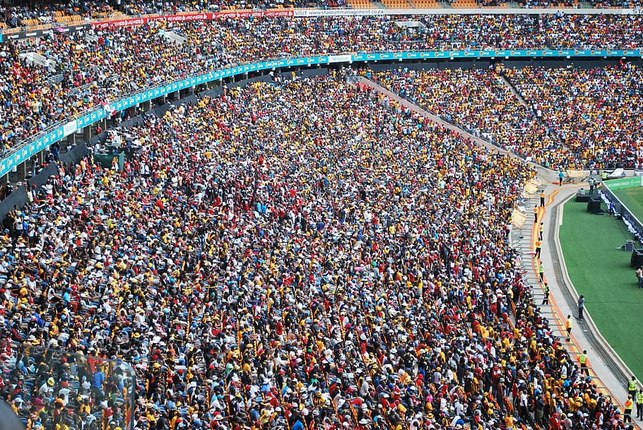 Crowd at a Stadium in Johannesburg, South Africa for Rugby, photos