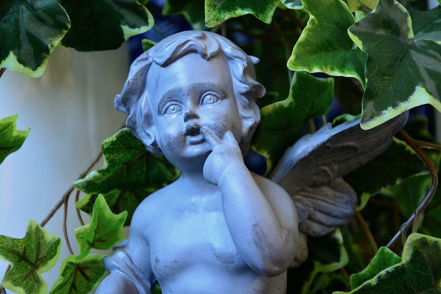 statue, angel resin, decorative, décoration jardin, decoration, HD wallpaper
