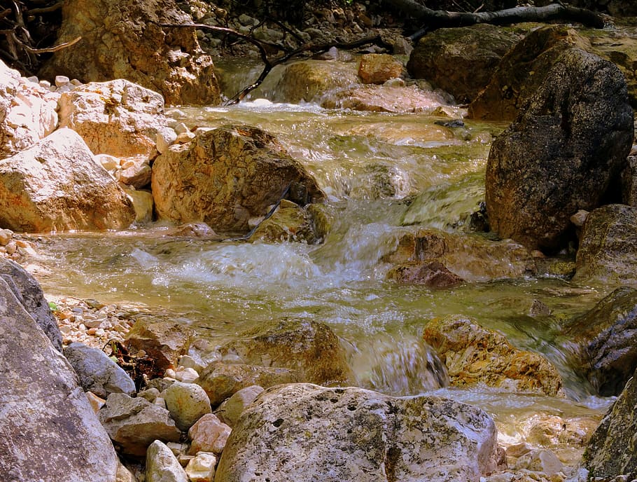 waterfall, source, torrent, rock, stone, clear, fresh, nature HD wallpaper