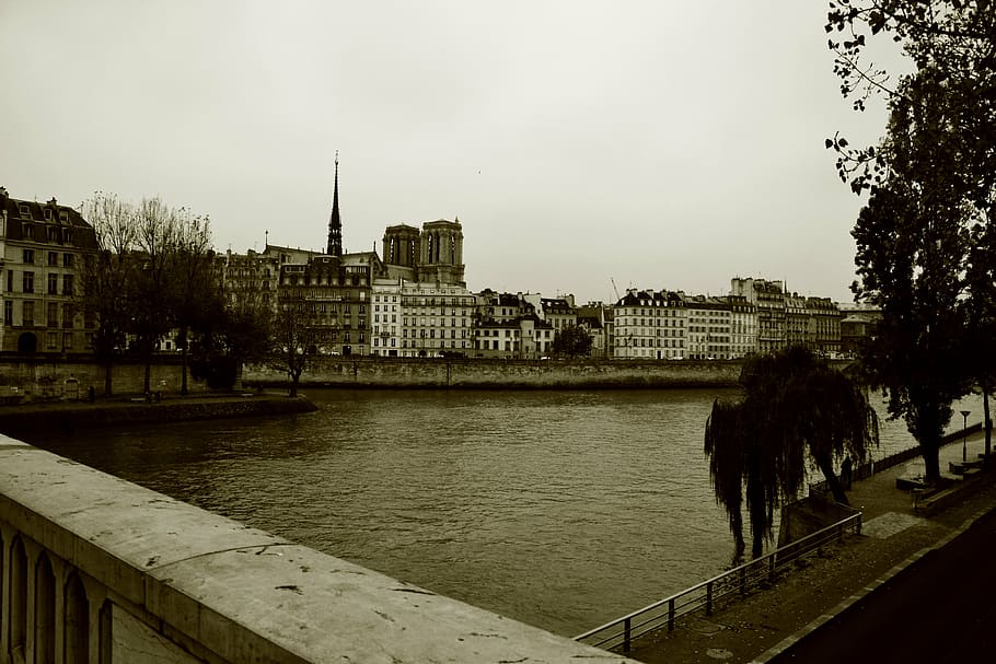 bridge, paris, seine, architecture, france, promenade, vintage HD wallpaper