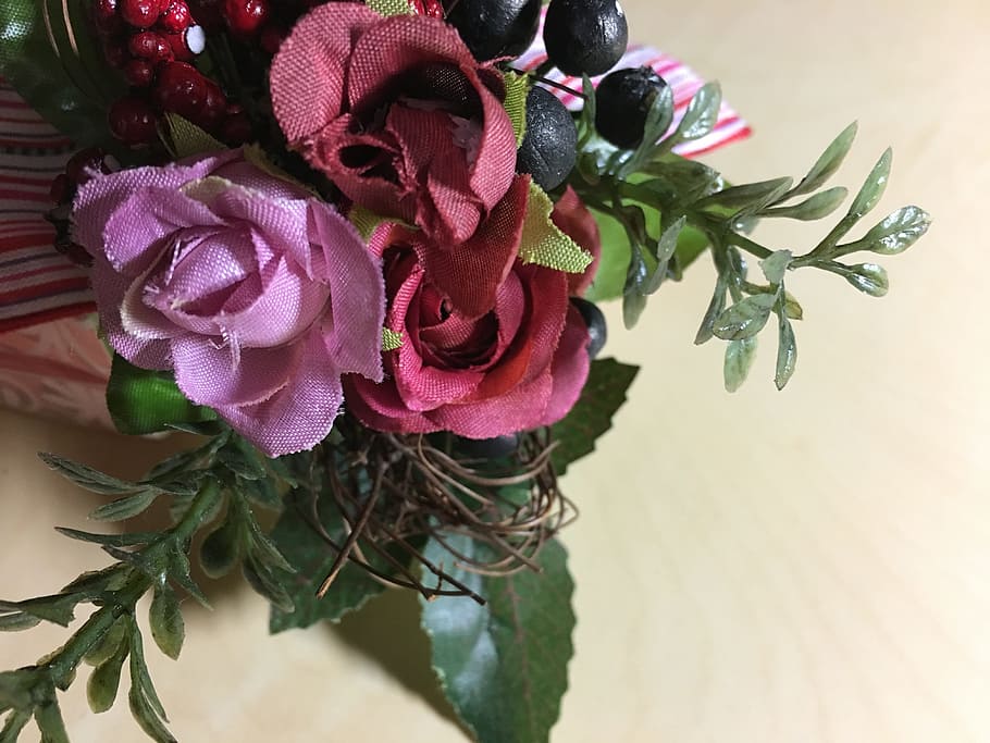 artificial flowers, rose, wrapping, plant, flowering plant HD wallpaper