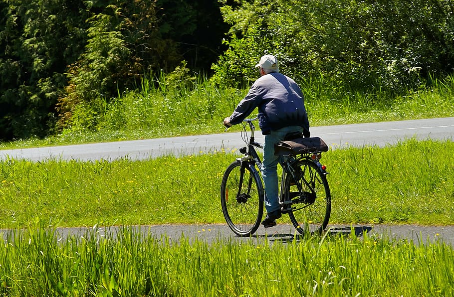 cyclists, rural, commute, road, cycle path, idyllic, early summer HD wallpaper