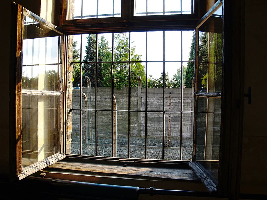 auschvitz - birkenau, concentration camp, window, grid, prison HD wallpaper