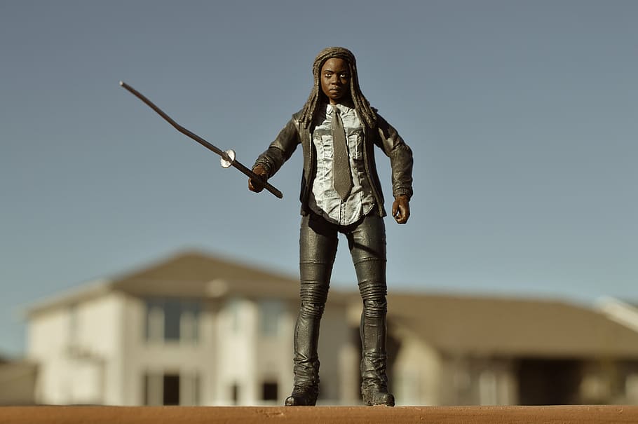 walking dead, michonne, sword, tv, television, apocalypse, woman HD wallpaper