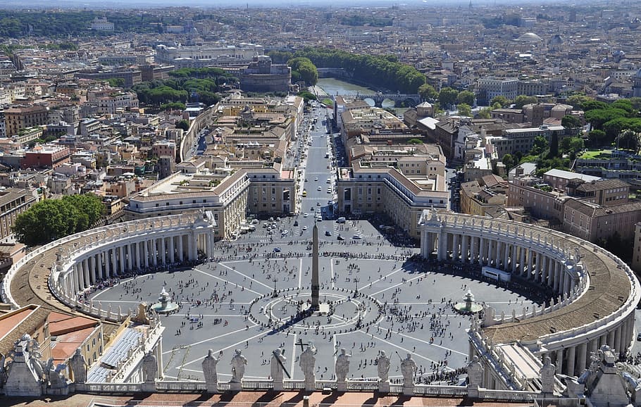 rome, st peter's square, vatican, piazza, basilica, architecture HD wallpaper