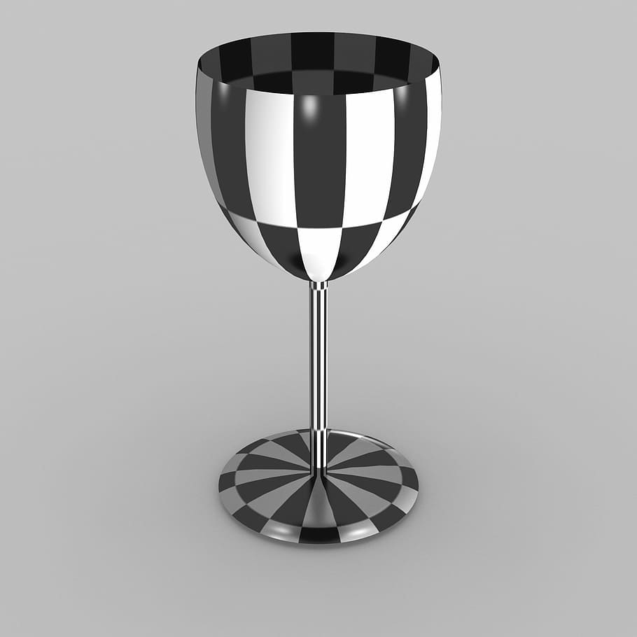 Chalice, Chequered, 3D, Model, Check, checked, design, graphical HD wallpaper
