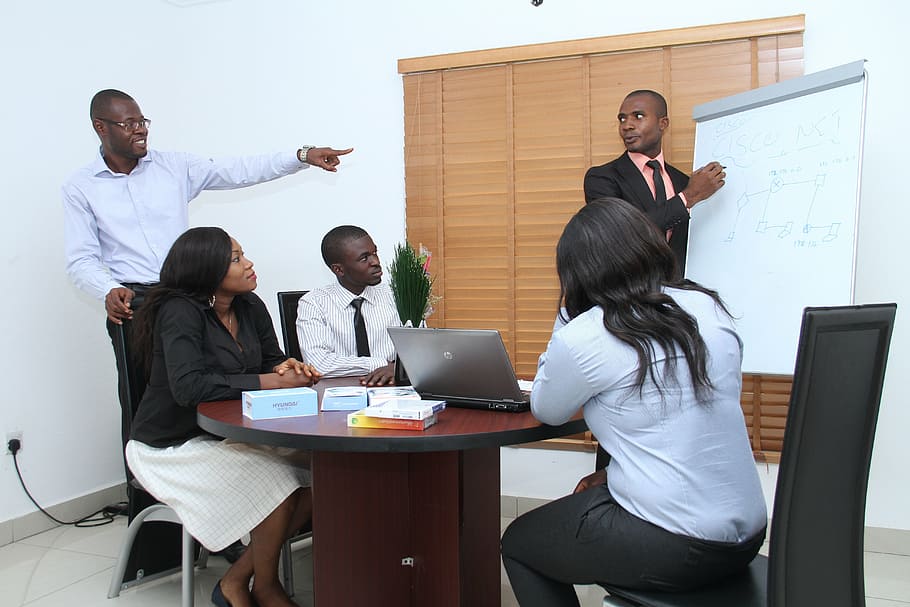 people on a meeting, colleagues, seminar, presentation, business HD wallpaper