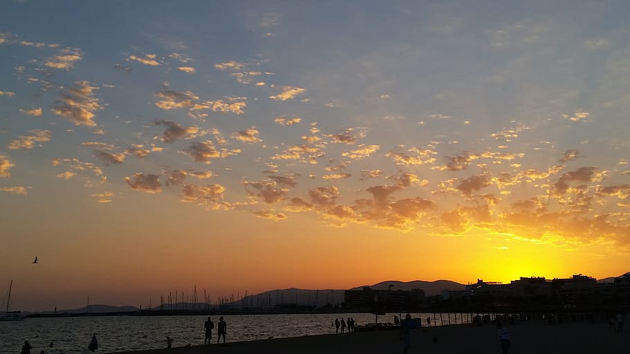 Sunset, Clouds, Mood, afterglow, sky, romance, sea, beauty in nature HD wallpaper