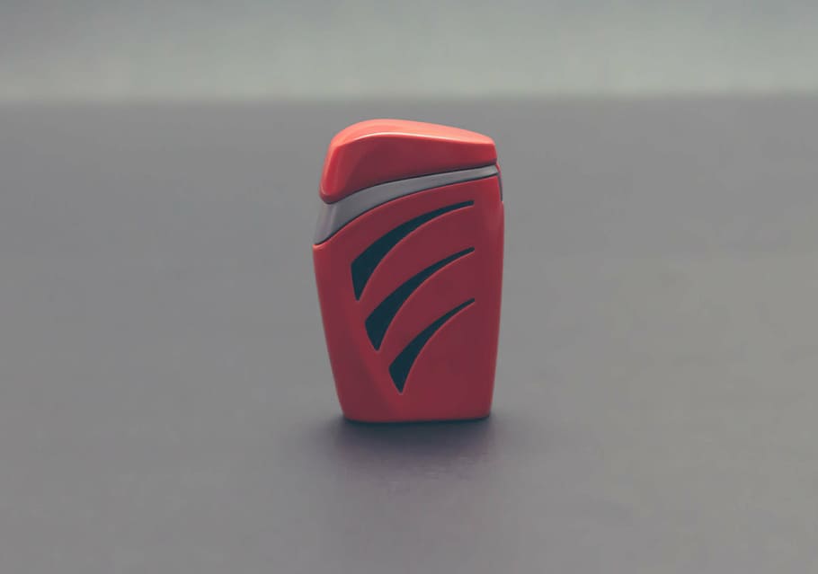 red and gray flip lighter, can, container, design, vague, no people HD wallpaper