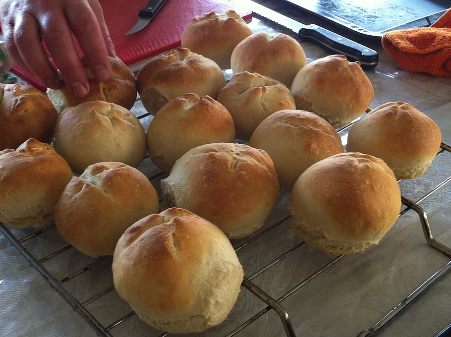 buns, food, bread, delicious, eat, snack, tasty, pastry, breakfast HD wallpaper