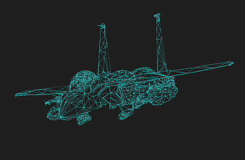 green digital aircraft wallpaper, f-15, fighter, jet, airplane HD wallpaper