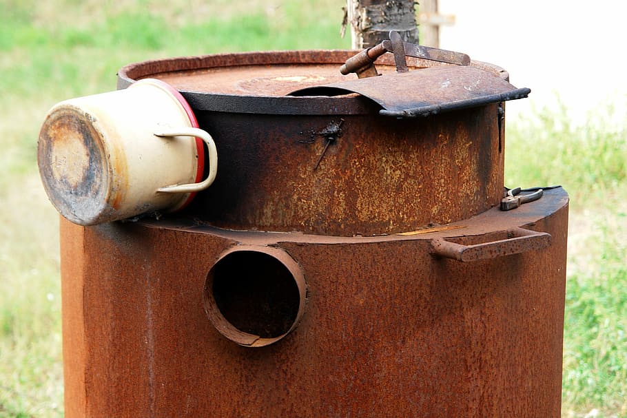 Metal, Rust, Cauldron, Iron, Old, rusted, vintage, red, rough HD wallpaper