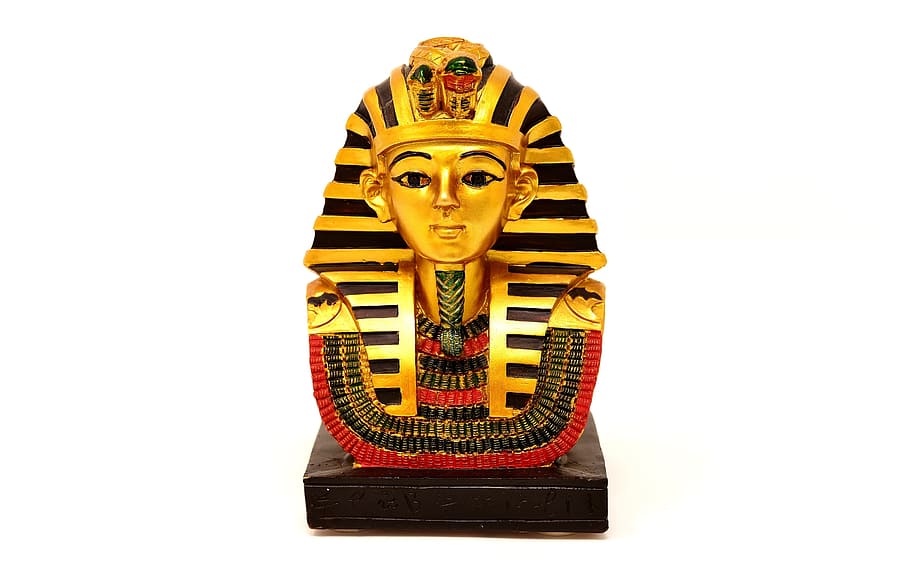 statue, egypt, figure, egyptian, pharaonic, head, white background, HD wallpaper