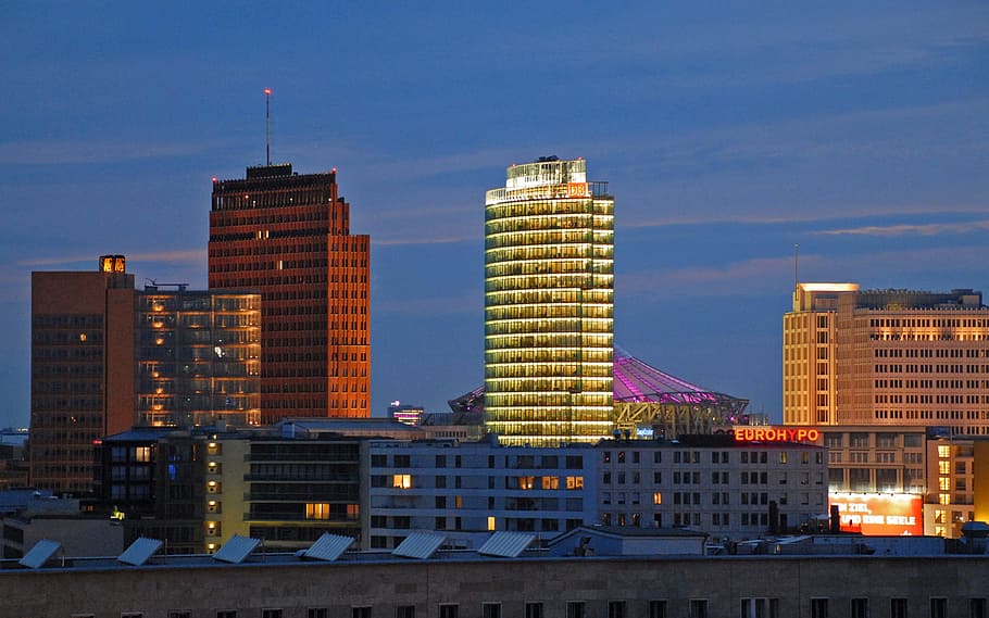 city, architecture, skyscraper, building, skyline, berlin, potsdam place HD wallpaper