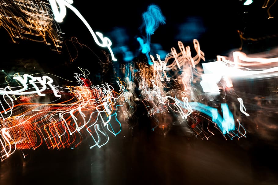 timelapse photography of light rays, motion, long exposure HD wallpaper