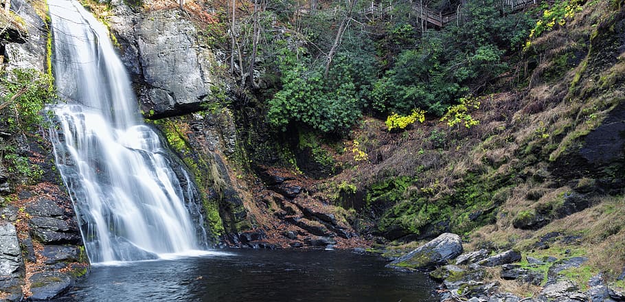 nature, water, tranquil, rocky, calm, cascade, scenic, waterfalls HD wallpaper