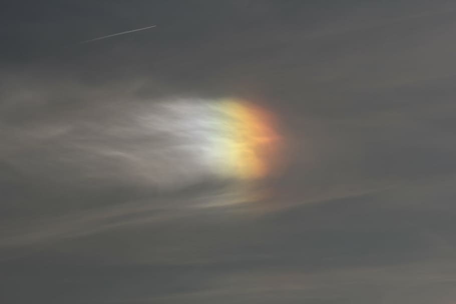 rainbow on sky, nature, clouds, lichtspiel, light phenomenon HD wallpaper