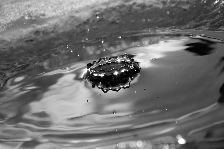 drop of water, iced water, impact, wet, drip, close up, clear, HD wallpaper