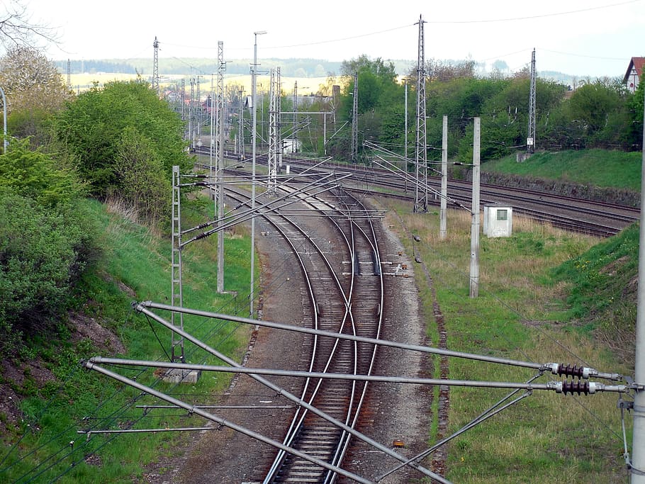 seemed, train, railway, gleise, railway bridge, track, travel HD wallpaper