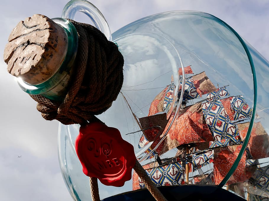 message, bottle, ship, london, sky, nature, day, no people HD wallpaper