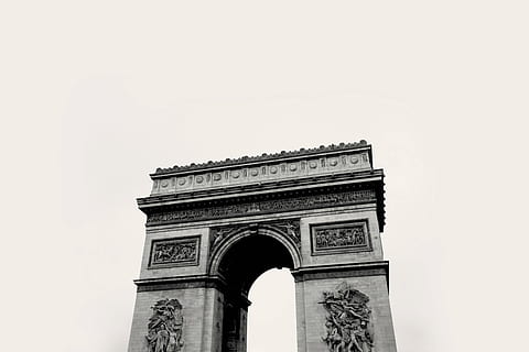 arch grey gate close-up photo, places, landmark, architecture HD wallpaper