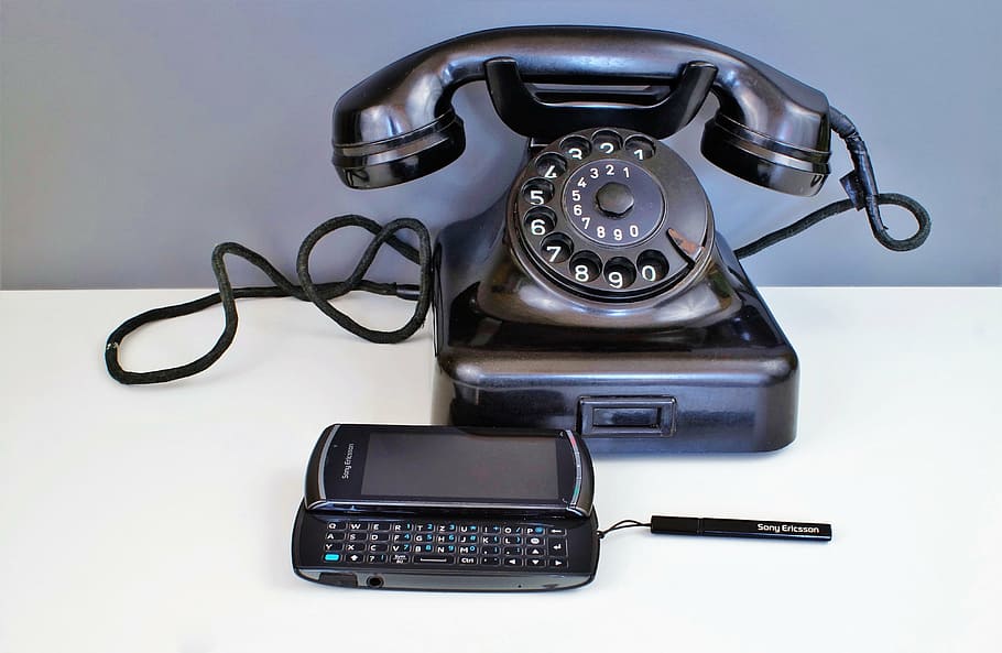 phone, mobile phone, bakelite, dial, communication, call center HD wallpaper