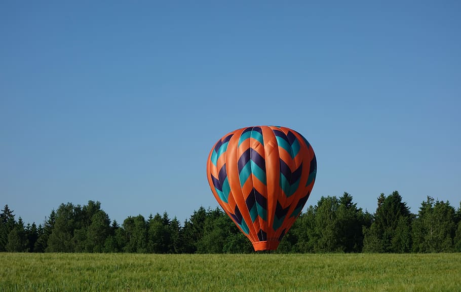 orange hot air balloon, Drive, Fly, Aviation, colorful, go balloon HD wallpaper