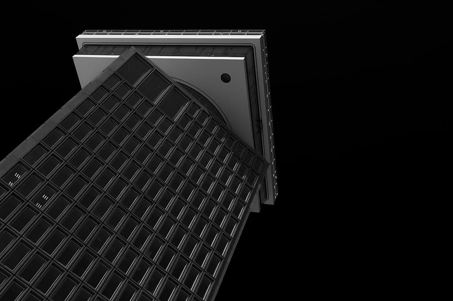 grayscale building structure 3D rendering illustration, no people HD wallpaper
