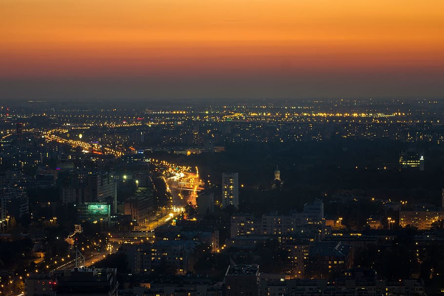 skyline, buildings, structure, city, lights, architecture, dark HD wallpaper