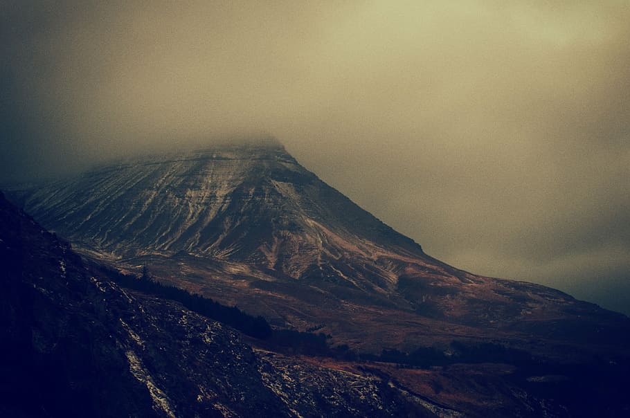 aerial photo of mountains, time, lapse, photography, clouds HD wallpaper
