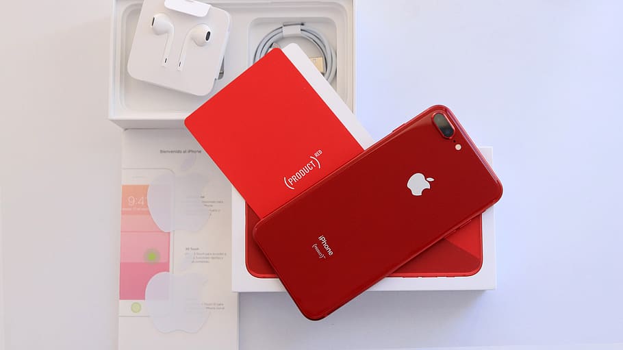 iphone, smartphone, red, close-up, no people, paper, indoors HD wallpaper
