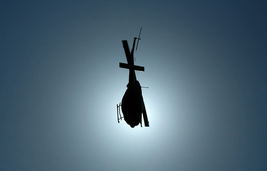 helicopter, flight, sky, sun, aviation, sunlight, air vehicle HD wallpaper