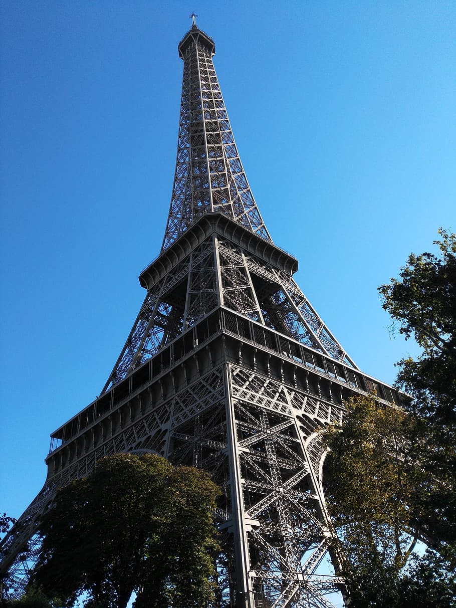 paris, eiffel, architecture, tower, built structure, low angle view HD wallpaper