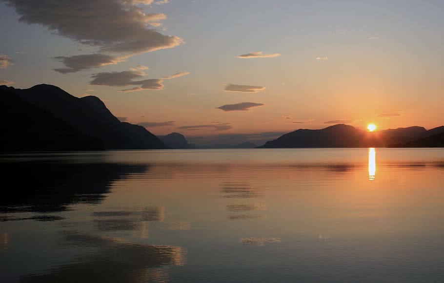 HD wallpaper: sunset, norway, fjord, norwegian, landscape, sky, coast ...